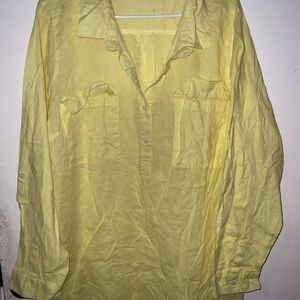 Old Navy women’s Yellow business casual Button-Up Shirt size 3x